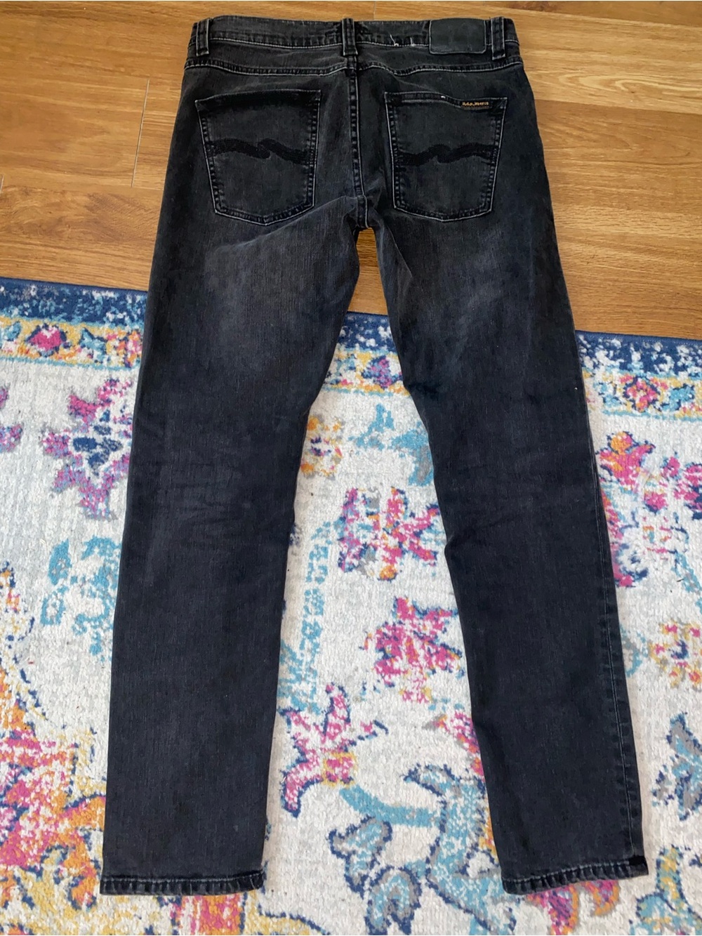Nudie Jeans Lean Dean Mens 31x30Denim Black/Gray Button Fly